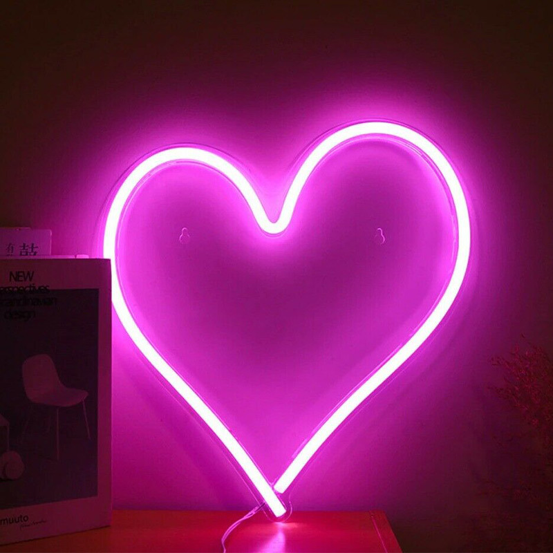 Romantische neon verlichting in het incl. USB