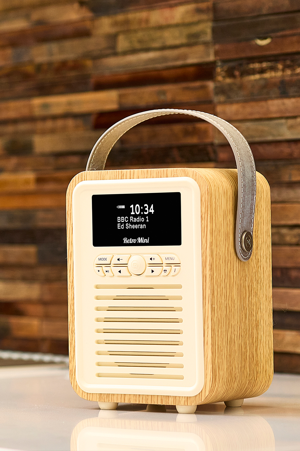 VQ Oak Retro mini radio met bluetooth