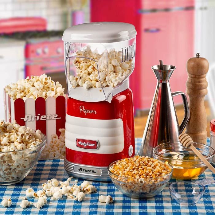 daar ben ik het mee eens Afdaling viering Rode popcorn maker in leuk retro design van Ariete