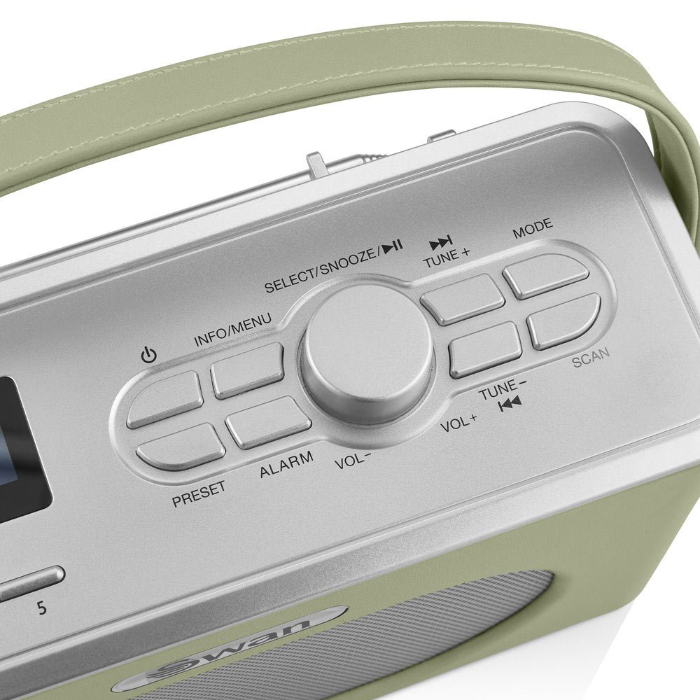 Swan Draagbare Retro Radio DAB+ Bluetooth Groen