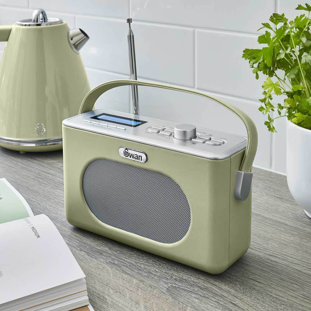 Swan Draagbare Retro Radio DAB+ Bluetooth Groen