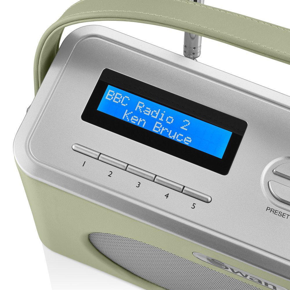 Swan Draagbare Retro Radio DAB+ Bluetooth Groen