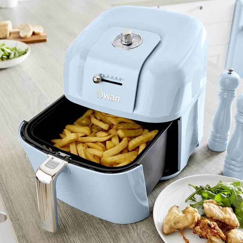 Swan Retro 6 Liter AirFryer Blauw 